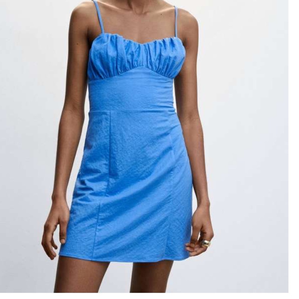 Mango Vibrant Blue Mini Dress